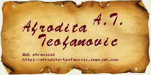 Afrodita Teofanović vizit kartica
